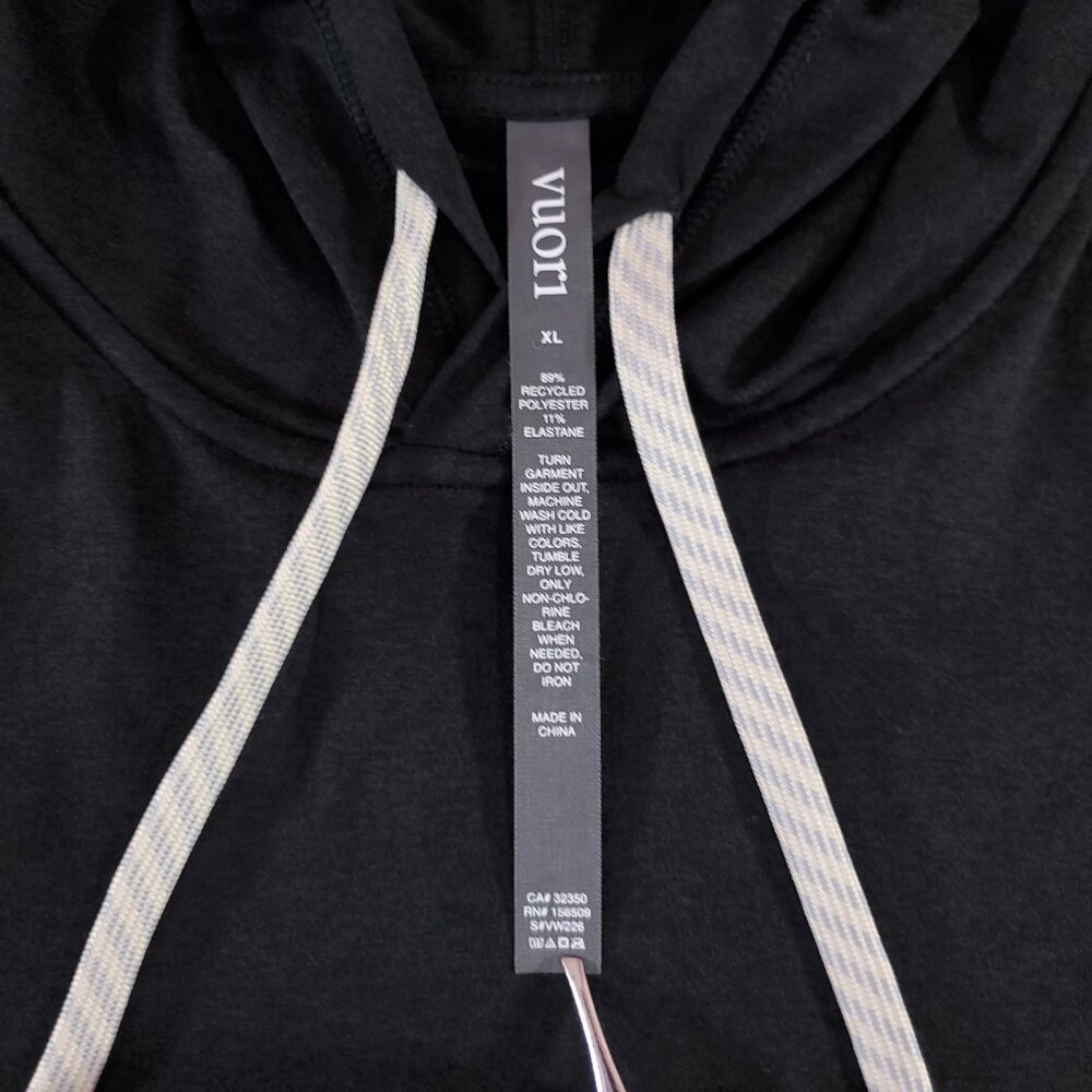Vuori Black Hoodie with White Drawstrings - Picture 8 of 12